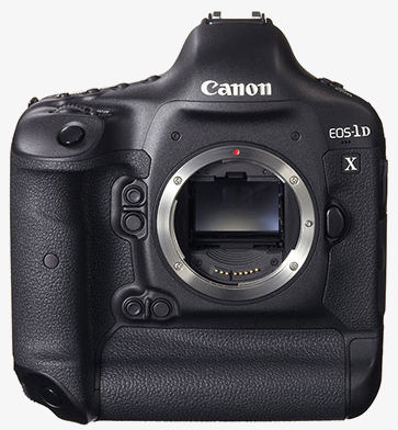 Canon EOS-1D X vista frontale con sensore