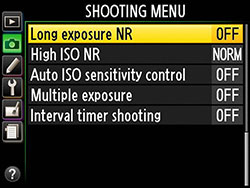 Nikon Df menu Auto ISO