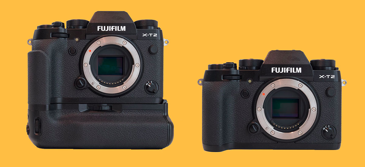 Fujifilm X-T2 con e senza grip